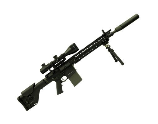 Rifle de Airsoft DMR SR-25 M110 + Bipé + Silenciador + Stock ICS