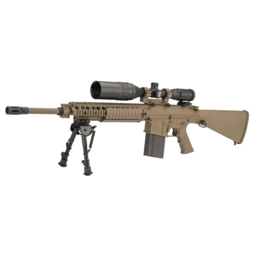 Rifle de Airsoft DMR Ares AEG SR25 M110 Com EFCS - Tan - Airsofts Brasil