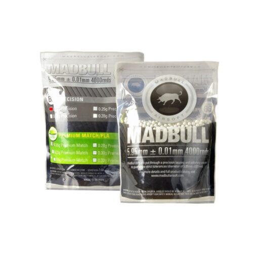 Munição Airsoft BBs MADBULL Perfect Precision 0.20g - 4000 BBs